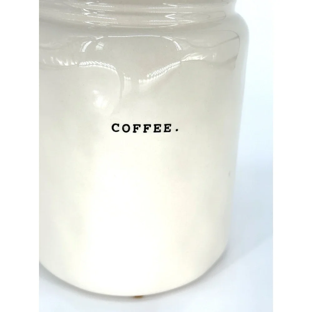 Rae Dunn Artisan Collection by Magenta Tall Coffee Canister Typewriter Font Jar